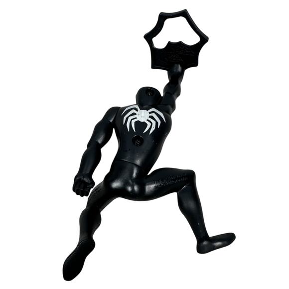 Marvel McDonalds Symbiote Spider-Man String Toy 6" Black Collectable Loose 2009 - Picture 2 of 5